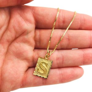 Letter S Square - Pendant