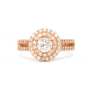 Double Halo Rose Gold 1.26ct #41 - Engagement Ring