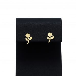 Rose with Stem - Earrings