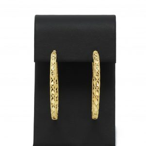 Diamond Cut L Hoops - Earrings