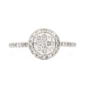 Classic Cluster Halo 0.50ct White Gold - Diamond Ring