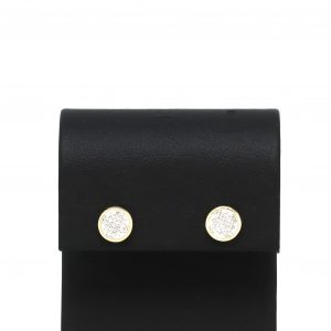 Round Cluster Studs 0.26ct Yellow Gold - Genuine Diamond Earrings