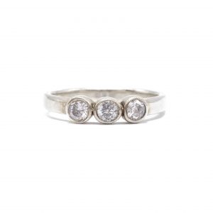 3-Stone CZ Ring  - Silver Ring