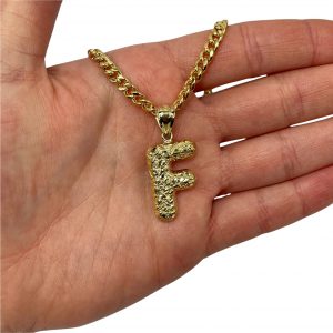 Letter F Puff Nugget - Pendant