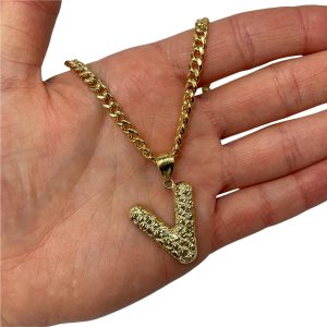 Letter V Puff Nugget - Pendant