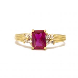 July Square Birthstone - Ladies Ring