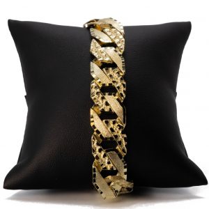 Edged Nugget X Diamond Cut 15.65mm 9.5" - Bracelet