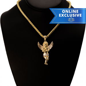 Two-Tone Diamond Cut Angel Large - Pendant