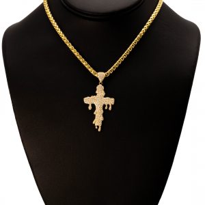 CZ Drip Cross 4 - Pendant