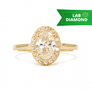 Haloed Oval Lab Diamonds 1.25ct #123 - Diamond Ring