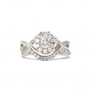 Twist Cluster & Band 1ct - Wedding Set