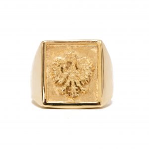 Squared Polish Eagle (Polski Orzeł) Signet - Gold Ring