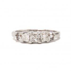 3-Stone Princess Cut with Baguettes 0.31ct #24 - Diamond Ring