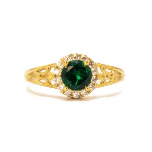 May Round Birthstone - Ladies Ring