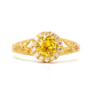 November Round Birthstone - Ladies Ring