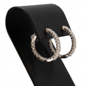 CZ Cluster Hoops - Silver Earrings