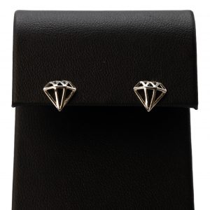 Diamond Shape Studs - Silver Earrings