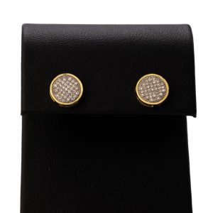 Round with Gold Frame 0.20ct - Genuine Diamond Earrings