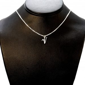 Silver Letter V- Silver Pendant