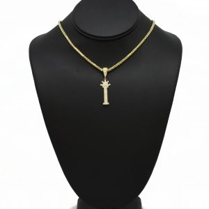 Letter I Crown CZ - Pendant
