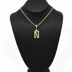 Letter N Crown CZ - Pendant