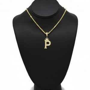 Letter P Crown CZ - Pendant