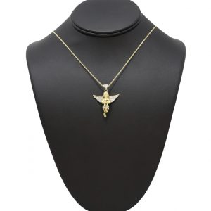 Gold Plated Cz Angel- Silver Pendant