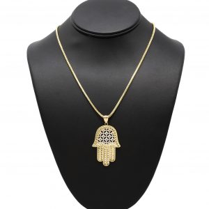 Large Two Tone Hamsa- Pendant
