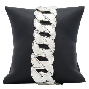 Diamond Cut 25mm 9"- Silver Bracelet