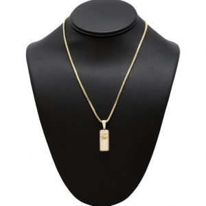 Cz Gold Bar 10k- Pendant