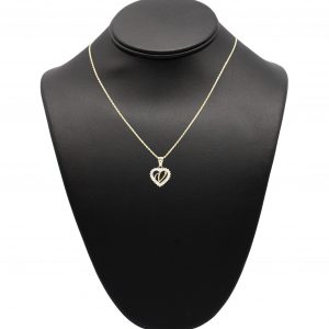 Letter V Heart - Pendant