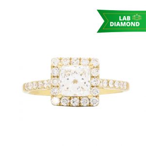 Princess Cut Halo 1.5ct lab - Diamond Ring