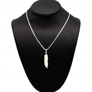 Solid Feather Large- Silver Pendant