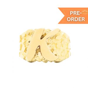 Letter K Ring - Nugget Ring