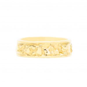 Nugget Band 7mm- Gold Ring