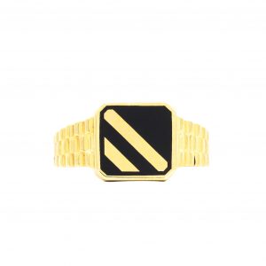 Square Black Enamel - Ring