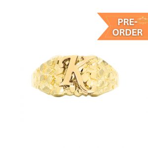 Letter K 10k- Nugget Ring