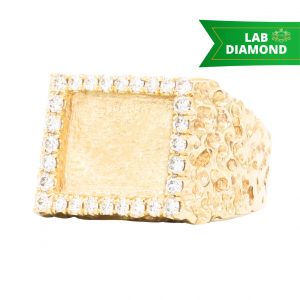 Icy Square Nugget 1ct Lab #236  - Diamond Nugget Ring