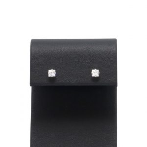 .25ct White Gold CZ Princess Cut- Earrings