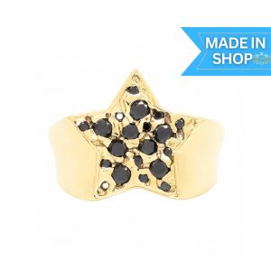 Black Diamond Star 1.1ct 10k #243  - Diamond Nugget Ring