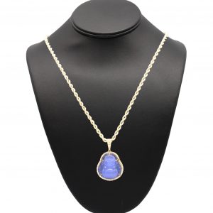 Light Blue Buddha - Pendant