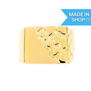 Large Solid Nugget Signet 10k - Ring