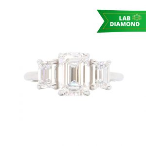 Emerald Cut 3.4ct Lab #22 - Diamond Ring