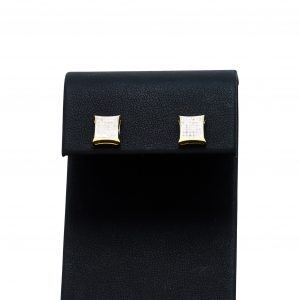 Diamond Square Cluster 0.23ct- Genuine Diamond Earrings