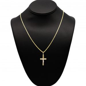 Hollow Two Tone Cross - Pendant