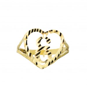 Diamond Cut Heart Letter E - Rings