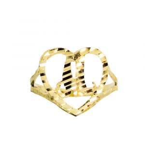 Diamond Cut Heart Letter M - Rings