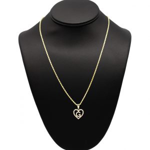 CZ Heart CZ Letter G - Pendant