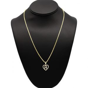 CZ Heart CZ Letter H - Pendant