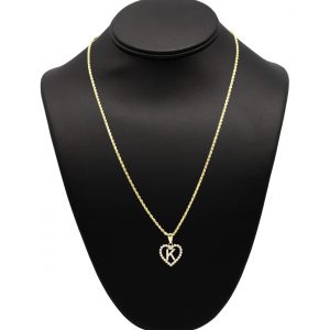 CZ Heart CZ Letter K - Pendant